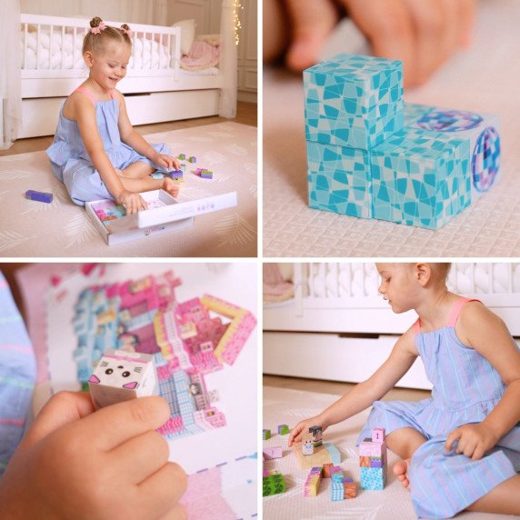 WOOPIE Magnetiniai Kubai Klijuojamieji Magnetai 86 vnt. 3D Edukacinis Galvosūkių Montesori Rinkinys Vaikams nuo 3 metų岁