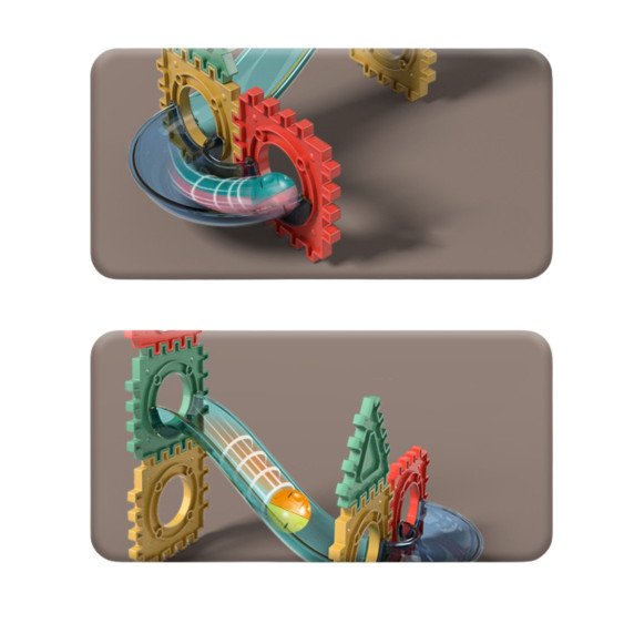 WOOPIE Magnetiniai statybiniai blokai 3D edukacinis rinkinys kamuolių trajektorijai 128 vnt.