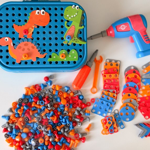 WOOPIE DIY rinkinys Dinozaurų blokai su varžtais