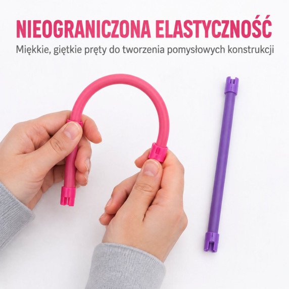 WOOPIE Minkštos 3D konstrukcijos blokai 44 vnt. Rožinis visureigis