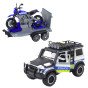WOOPIE policijos tereninis automobilis su motociklo priekaba rinkinys