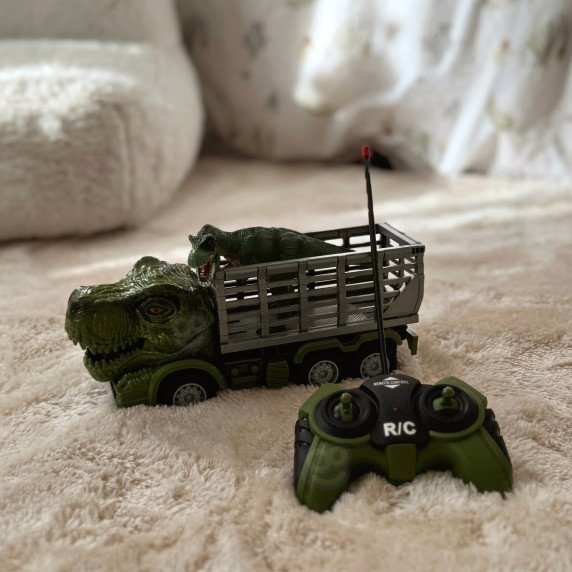 WOOPIE Nuotolinio valdymo RC automobilis Dinozauras Žalias + Figūra