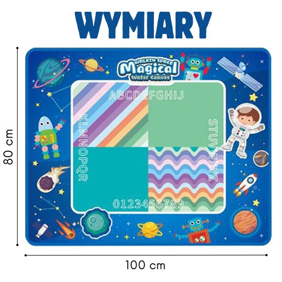 WOOPIE Vandens Tapybos Kilimas XXL 100x80cm Kosminė Mėlyna
