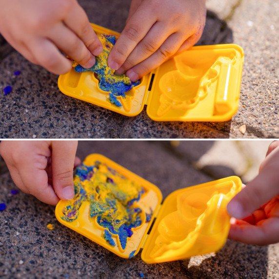WOOPIE Kinetic Sand 0.6 kg Einorų stalas su formomis rinkinys