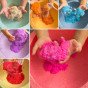 WOOPIE Kinetic Sand 6 spalvos 1,2 kg restorano stalo rinkinys su formomis