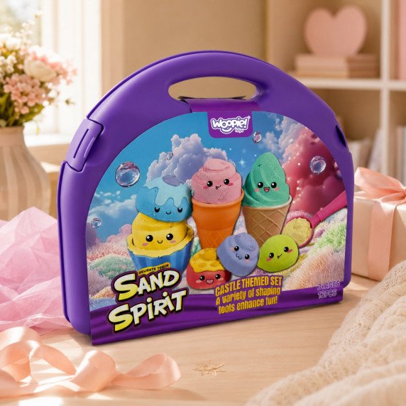 SMĖLIO FEJAS Kinetic smėlio rinkinys Išskirtinė ledų parduotuvė 13 vnt