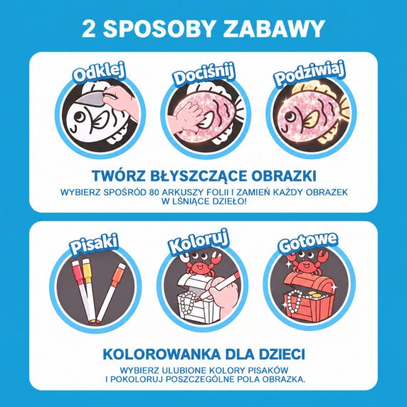 WOOPIE Meno Rinkinys Folija Koliažas Dažymas Delfinas 121 vnt.