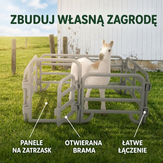 WOOPIE Ūkio Arklių Figūrų Rinkinys Mažas Fermieris 11 vnt. Priedų