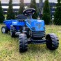 WOOPIE Pėdomis Vairuojamas Traktorius Farmer GoTrac MAXI PLUS su Puspriekabės mėlynomis Tyliais Ratais