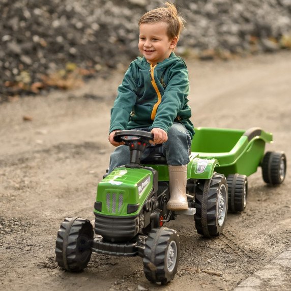 WOOPIE Didelis PowerTrac Pėdų Traktorius su XXL Puspriekabės