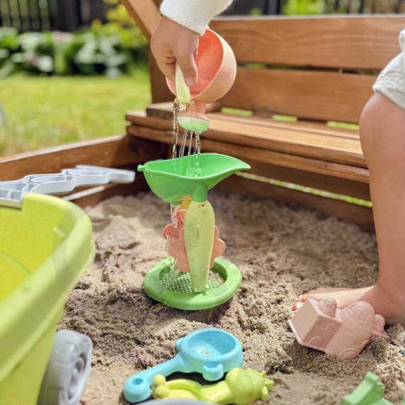 WOOPIE GREEN Smėlio žaidimo rinkinys su vežimėliu 13 dalių, BIODEGRADUOJAMAS ORGANINIS MEDŽIAGAS