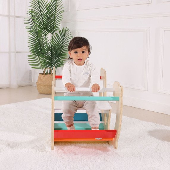WOOPIE GREEN Medinis Deginukas su Vaivorykštės ir Tiltas 2-ių-1 Montessori FSC