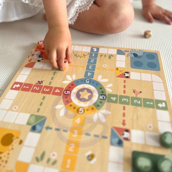 WOOPIE GREEN Logikos stalo žaidimai 2 viename Ludo + Žmės ir Laiptai