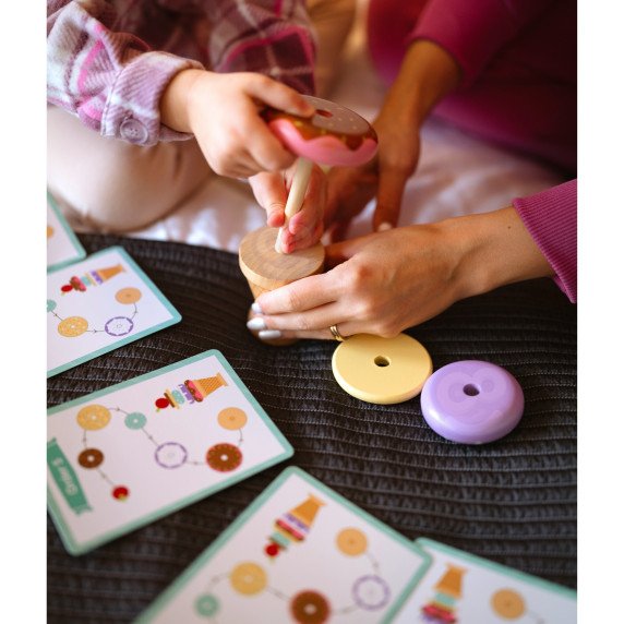 WOOPIE GREEN Medinis ledų kremo Montessori galvosūkis Iš gamyklų 12 dalių FSC