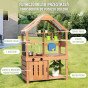 WOOPIE GREEN Medinis sodo virtuvinis su stogeliu, kriaukle ir čiaupužiu