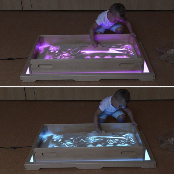 MASTERKIDZ Stačiakampė Smėlio Žaidimų Dėžė su LED Skydžiu