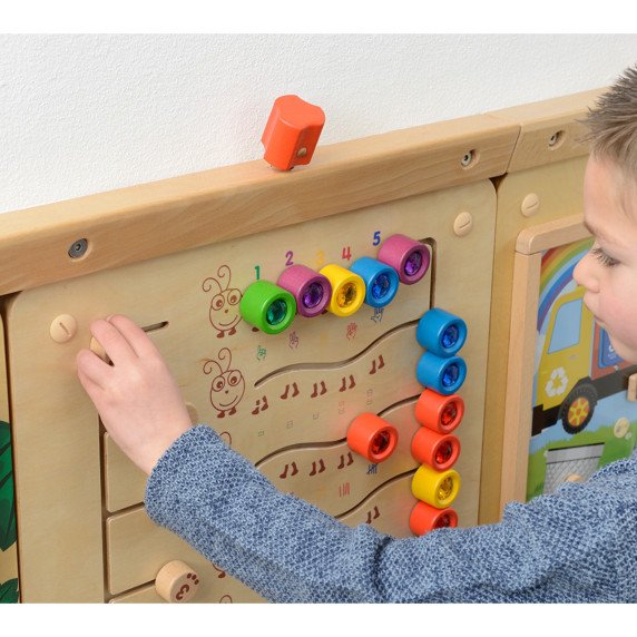 MASTERKIDZ Spalvingos drugelio formos skaičiavimo ir kiekių mokymo lentelė - Montesori edukacinė sieninė lentyna