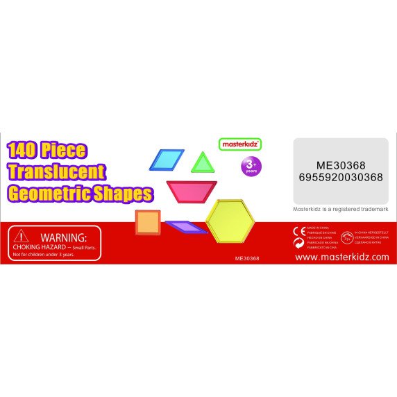 MASTERKIDZ Skaidrios geometrinės figūros (140 vnt.)