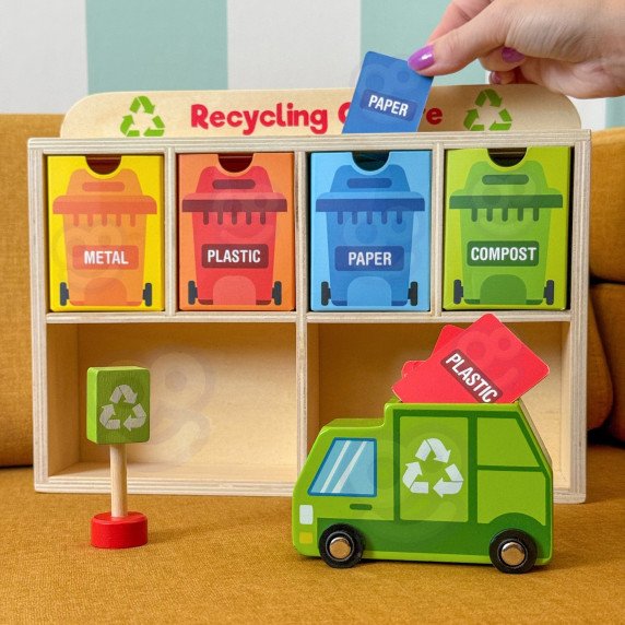 TOOKY TOY Medinis perdirbimo centro mokomasis rūšiaviklis