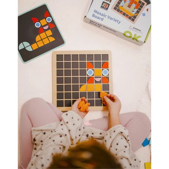 TOOKY TOY Medinis mozaikinis Montessori galvosūkis