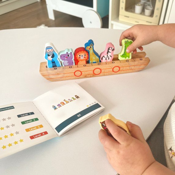 TOOKY TOY Medinis galvosūkis vaikams Nojus ir gyvūnai