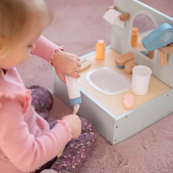 TOOKY TOY tualetinis vonios kambarys medinis tualetas su priedais