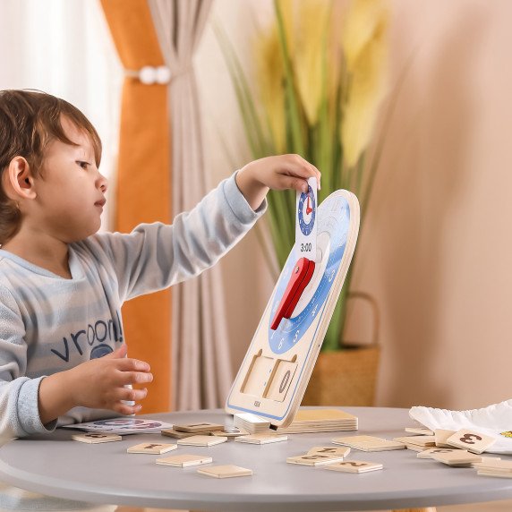 VIGA Medinis laikrodis Laiko mokymo laikrodis Montessori