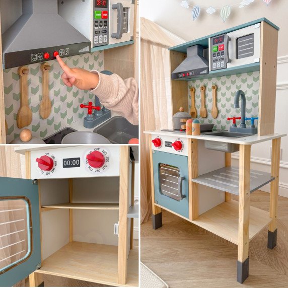 Stambi medinė vaikų virtuvė TOOKY TOY, 10 dalių, FSC