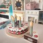 TOOKY TOY Medinis gimtadienio tortas su ropių žvakutėmis
