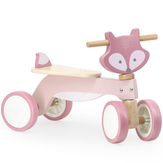 VIGA Medinis Lėkštelės Su Minkštomis Ratais Fox Ride-On
