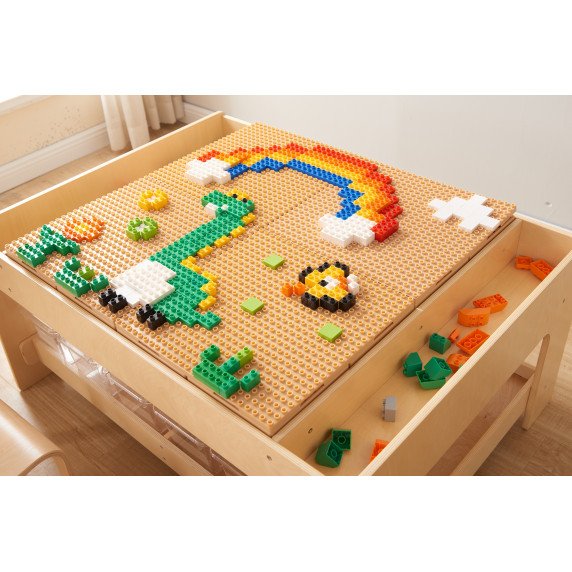 MASTERKIDZ Medinis mokomasis stalas + STEM Sienos priedai + 359 vnt.