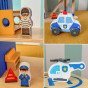 VIGA Medinė policijos stotis Policijos automobilis 3 lygiai 14 dalių