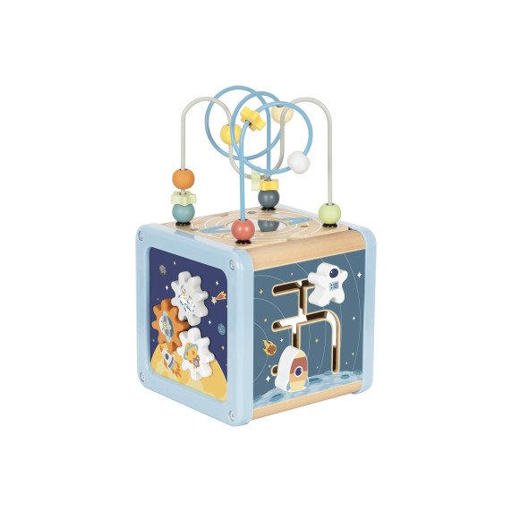 TOOKY TOY Medinis veiklos kubas Erdvės rūšiavimo labirintas
