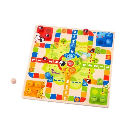 TOOKY TOY Logikos valdymo žaidimai 2 viename Ludo Ludo + Išlaisvink gyvūnus