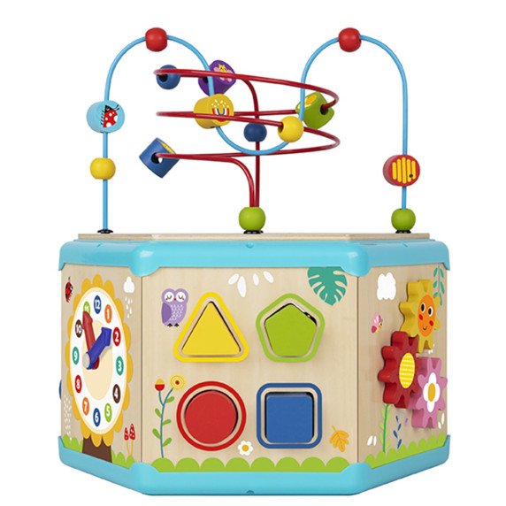 TOOKY TOY interaktyvi Medžio Montesorio šešiakampė atidarymo dėžutė