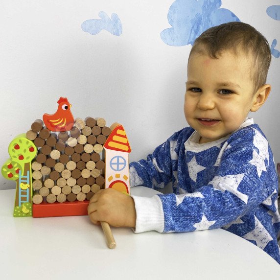 TOOKY TOY Arkadinė žaidimo kritimo vieta Medinis ūkininkas