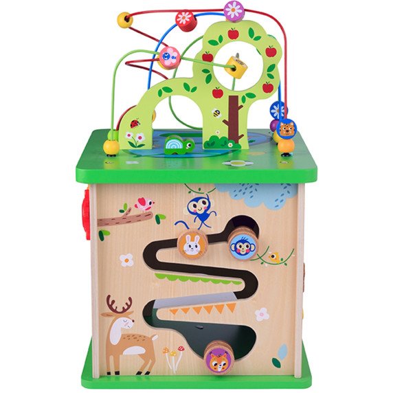 TOOKY TOY Edukacinis Kubas su Rūšiavimo Labyrintu ir Susipynusiais Gyvūnais