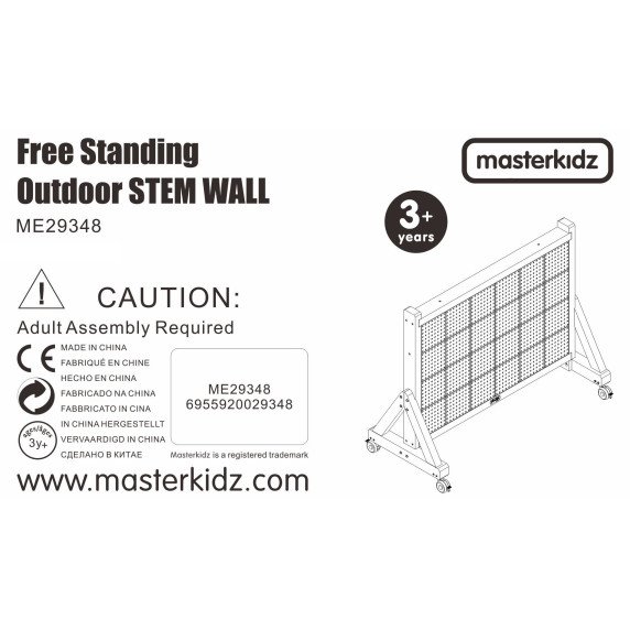 MASTERKIDZ medinis sieninis lenta XXL Mokslinė Kūrybiška STEM WALL lauke