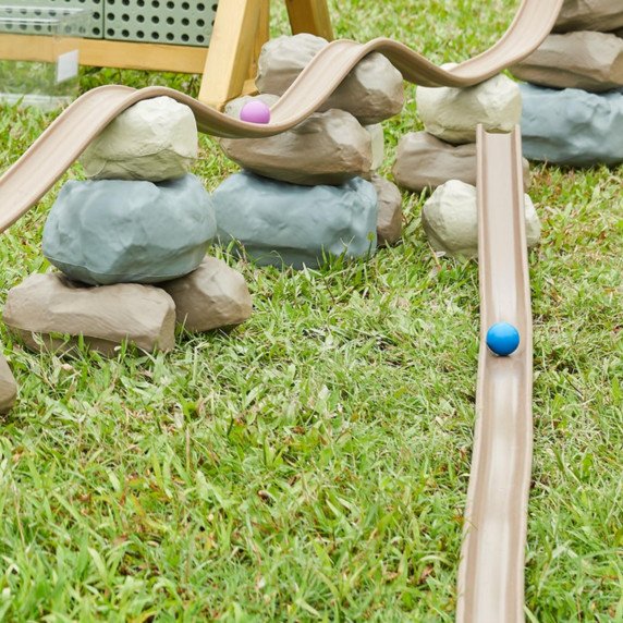 MASTERKIDZ Lankstus kamuolių kelias + Guminiai statybiniai akmenys 42 vnt.