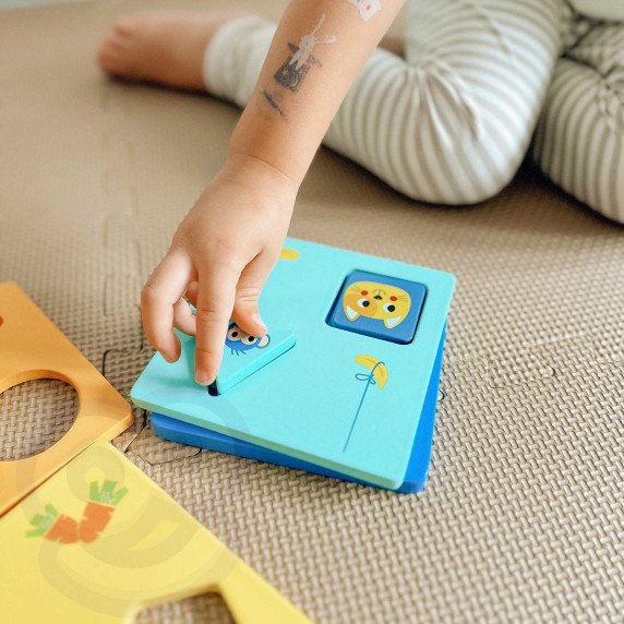 TOOKY TOY Montessori dėlionė Formos ir Spalvų Gyvūnai 6 Lentos FSC