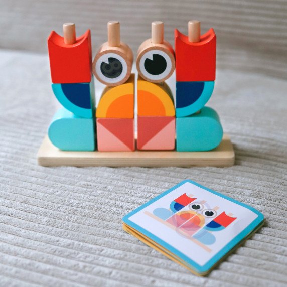 TOOKY TOY Kūrybinis medinis 3D kosmoso blokų krabas