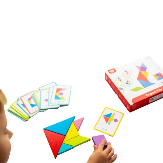 TOOKY TOY Medinis Tangram dėlionė