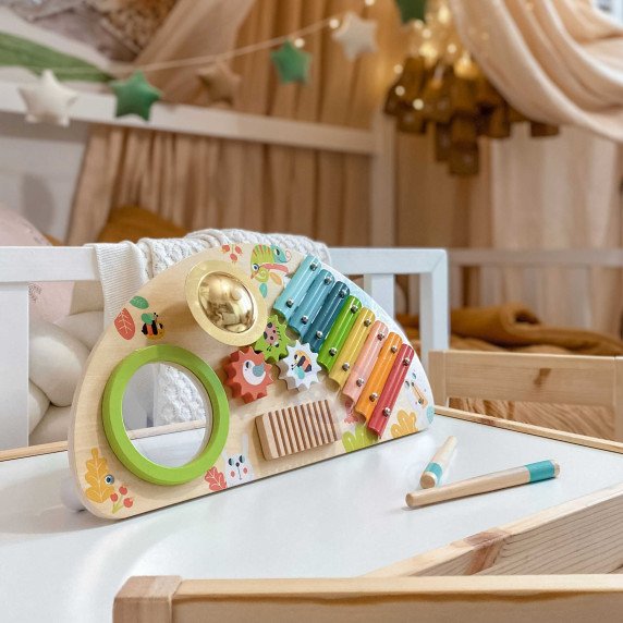 TOOKY TOY Daugiafunkcinis Instrumentų Muzikos Centras Ksilofonas Ratų Grotuvas Būgnas Simbalas Valgomoji Įranga