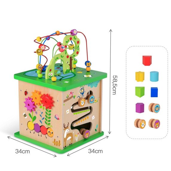 TOOKY TOY Edukacinis Kauliukų rūšiavimo labirintas Susipynęs 5-iš-1
