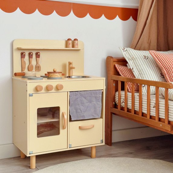 TOOKY TOY Medinis Beždžionėlių virtuvėlė su priedais