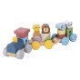TOOKY TOY Medinis traukinys su gyvūnų blokais Montessori galvosūkiui