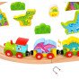 TOOKY TOY Medinis Magnetinis Traukinys Su Dinozaurais + Figūromis