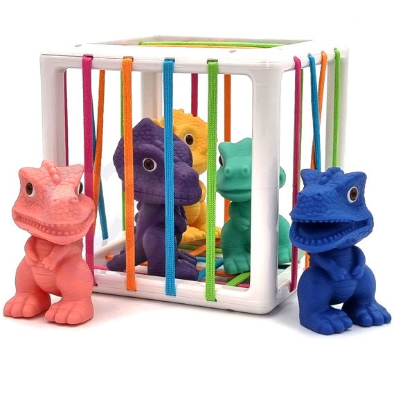 WOOPIE Lankstus jutiklinis kubas skirtas vaikams Spalvingi dinozaurai 6 vnt.