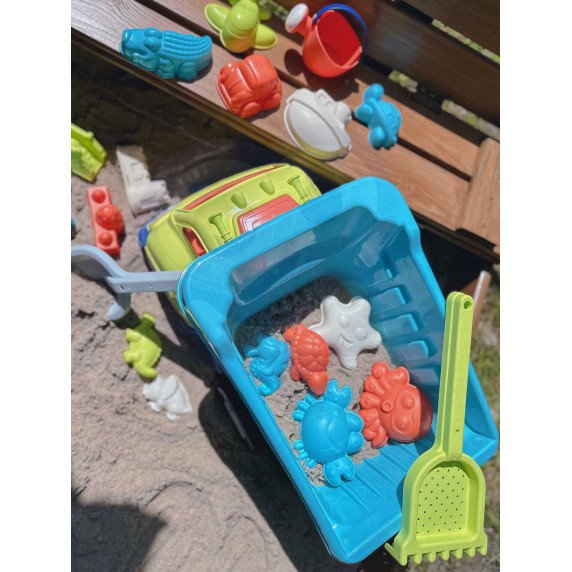 WOOPIE smėlio rinkinys su sunkvežimiu 52 cm XXL ir 20 dalių formelių
