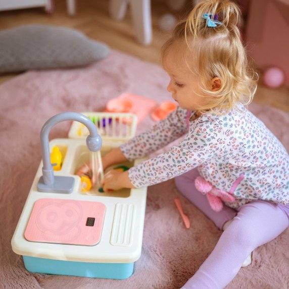 WOOPIE 2-in-1 virtuvės praustuvas su vandens čiaupu mėlyna